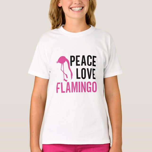 Camiseta gráfica de Peace Love Flamingo (Anverso)