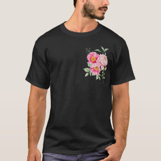 Camiseta gráfica de peonía rosa