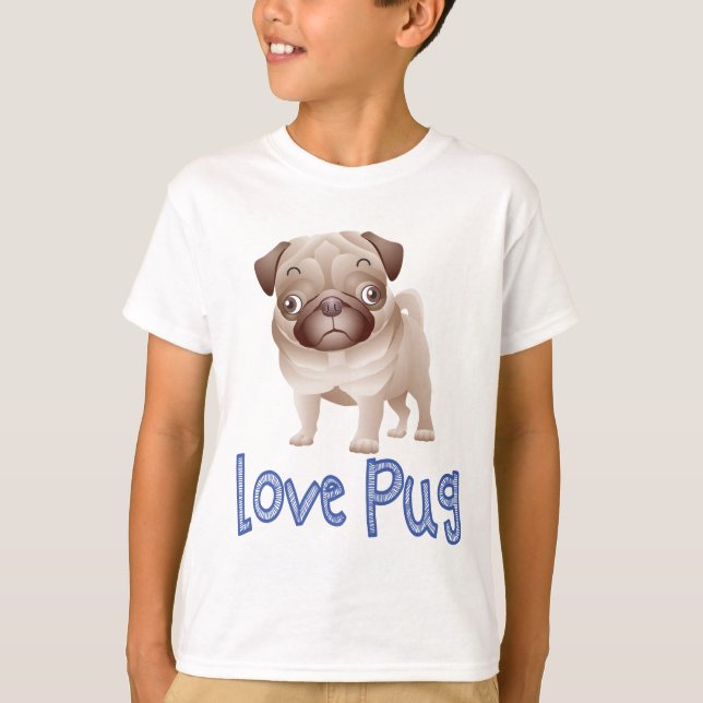 Camiseta gráfica de perro porcino amoroso (Anverso)