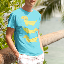 Camiseta Gráfica de perros de plátano amarillo lindo