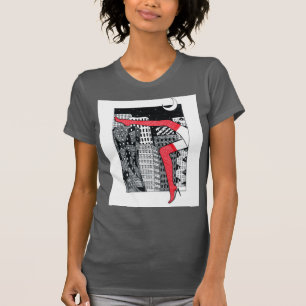 Camiseta gráfica de piernas de mujer de la ciudad
