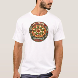 Camiseta gráfica de pizza Margherita italiana clás