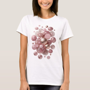 Camiseta gráfica de plata intensa con BOLAS ROSADA