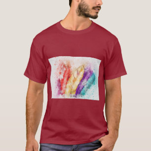 Camiseta gráfica de plumas elegantes