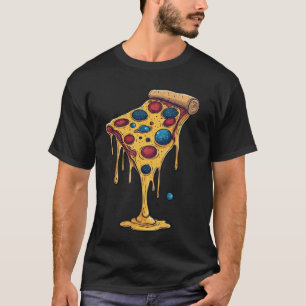 Camiseta gráfica de porción de pizza cósmica - Der