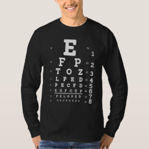 Camiseta Gráfica de prueba de Snellen Prueba Optometría Exa