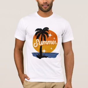 Camiseta gráfica de puesta de sol de palmera de ve