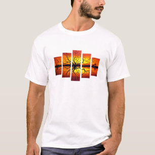 Camiseta gráfica de puesta de sol de palmera retro