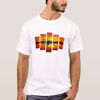 Camiseta gráfica de puesta de sol de palmera retro