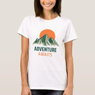 Camiseta gráfica de puesta de sol en la montaña Ad