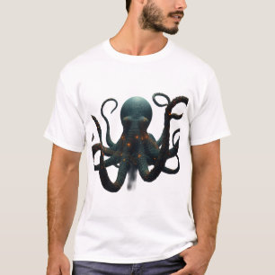 Camiseta gráfica de pulpo bioluminiscente de aguas