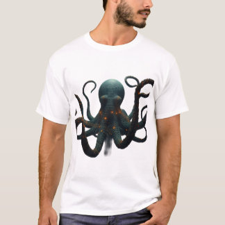 Camiseta gráfica de pulpo bioluminiscente de aguas