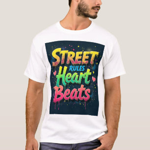 Camiseta gráfica de pulso de graffiti Streetwear -