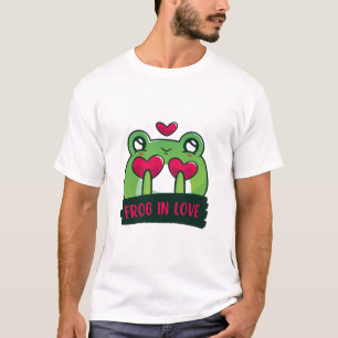 Camiseta gráfica de rana enamorada linda    Estéti