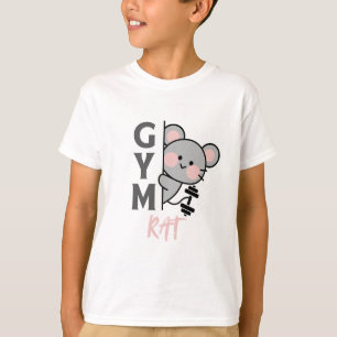 Camiseta gráfica de ratón lindo rata de gimnasio