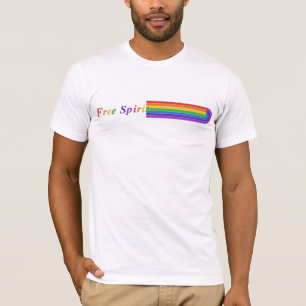 Camiseta gráfica de rayas retro arcoíris Espíritu