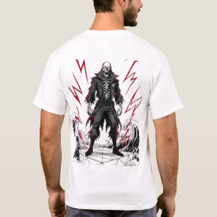 Camiseta gráfica de rayo de esqueleto gótico 2026