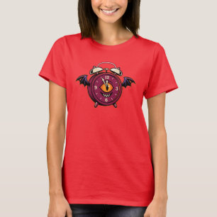 Camiseta gráfica de reloj despertador murciélago e