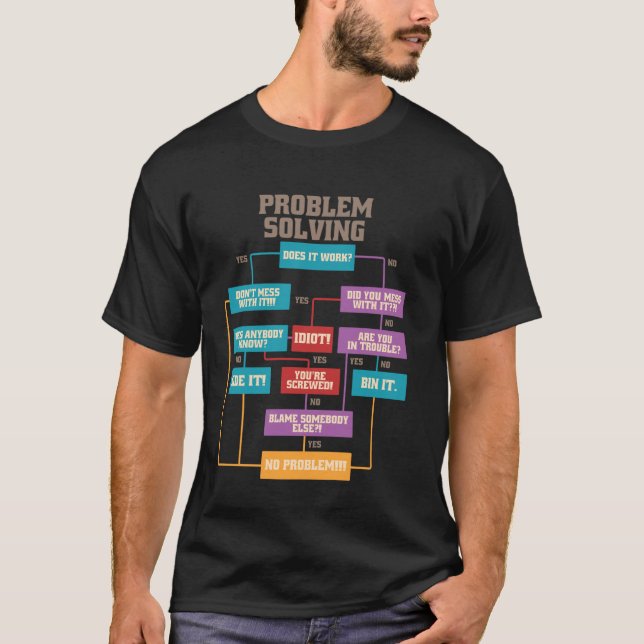 Camiseta Gráfica de resolución de problemas divertida dice  (Anverso)