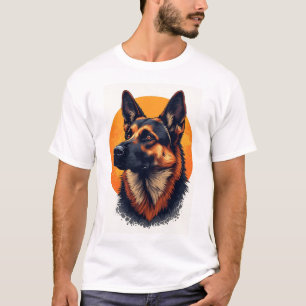 Camiseta Gráfica de retrato de perro pastor alemán