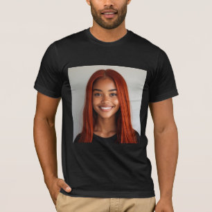 Camiseta Gráfica de Retrato Pelirroja Vibrante – A
