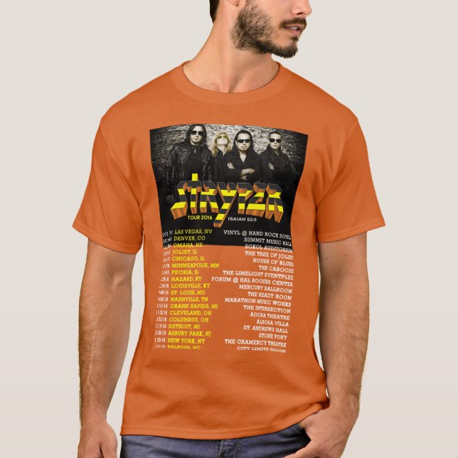 Camiseta Gráfica De Rock Blues Metalizado Para Hombres (Anverso)