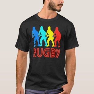 Camiseta Gráfica de rugby de arte pop de medio retro
