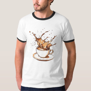 Camiseta gráfica de salpicadura de café – Café art