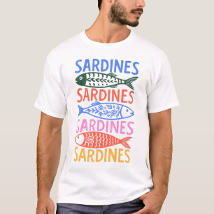 Camiseta gráfica de sardinas de verano italiana co