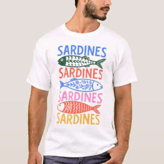 Camiseta gráfica de sardinas de verano italiana co