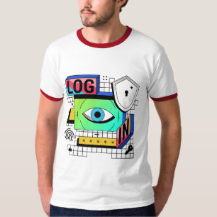 Camiseta gráfica de seguridad de inicio de sesión 