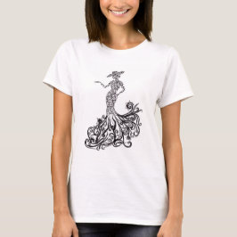 Camiseta gráfica de señora con silueta de moda ele