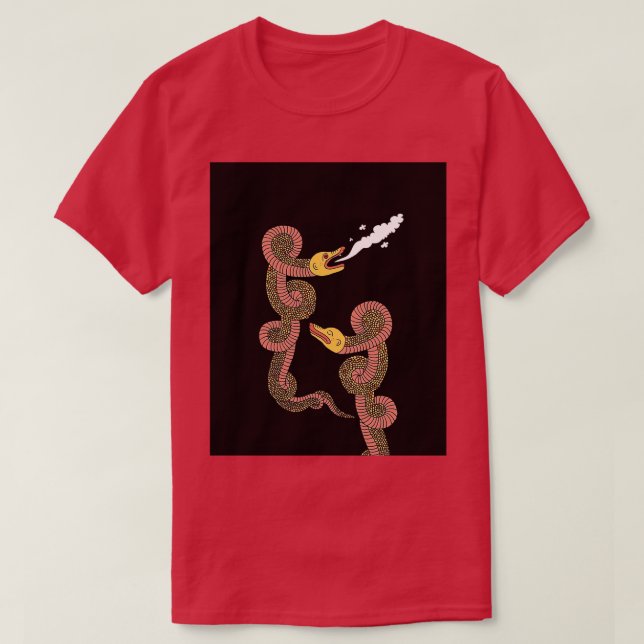 Camiseta Gráfica de serpientes fumando (Diseño del anverso)