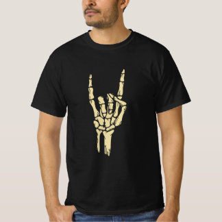 Camiseta gráfica de signo de mano de esqueleto - G
