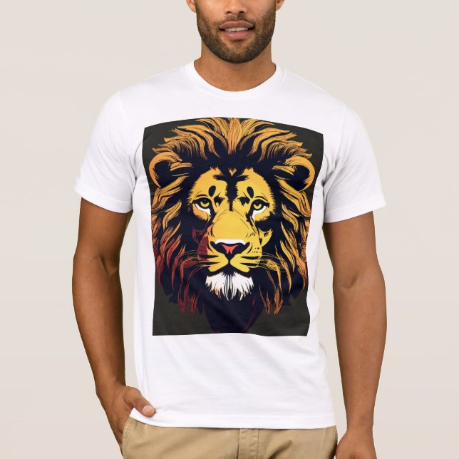 Camiseta gráfica de silueta de león - Negrita y el (Anverso)