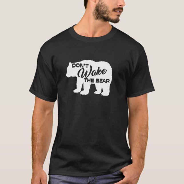 Camiseta Gráfica de silueta de oso gracioso que no despiert (Anverso)