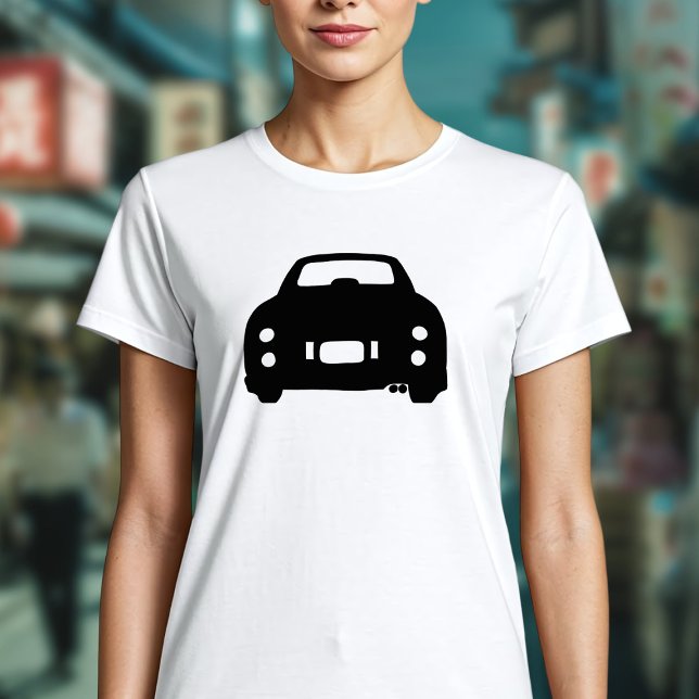 Camiseta Gráfica de silueta negra del coche de Figaro (A cute figaro car silhouette t-shirt! Perfect to wear whilst driving your cute car)