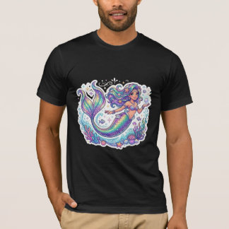 Camiseta gráfica de sirena mística pastel | Oceano