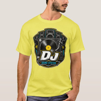 Camiseta gráfica de sistema de sonido de DJ