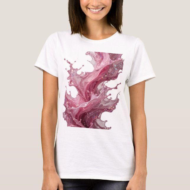 Camiseta gráfica de Snappy Silver PINK LIQUID SPLA (Anverso)