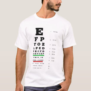 Camiseta Gráfica de Snellen de prueba visual divertida de