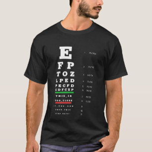 Camiseta Gráfica de Snellen de prueba visual divertida de
