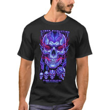 Camiseta gráfica de streetwear futurista con cráne