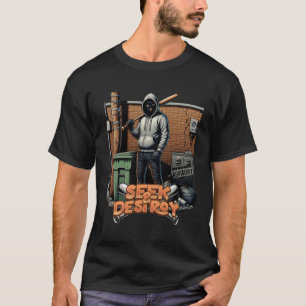 Camiseta gráfica de Streetwear urbano "Seek & Dest