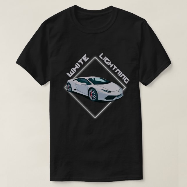 Camiseta gráfica de Supercar White Lightning (Diseño del anverso)