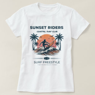 Camiseta gráfica de surf Vintage Sunset Riders Coa