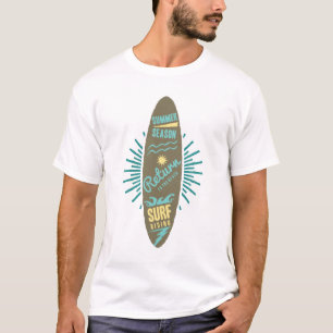 Camiseta gráfica de tabla de surf de temporada de