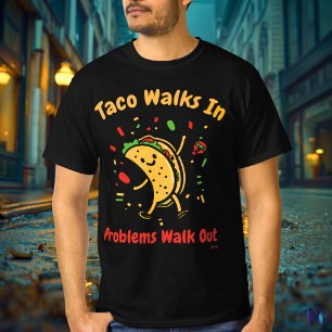 Camiseta Gráfica de Taco con Arte Pop en Negrita