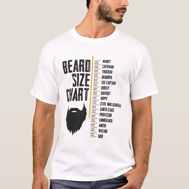 Camiseta Gráfica de tamaño de barba Manly Caveman Men Funny (Anverso)
