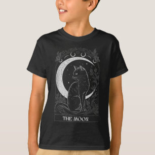 Camiseta Gráfica De Tarjeta Tarot De Crescent Moon Cat Para